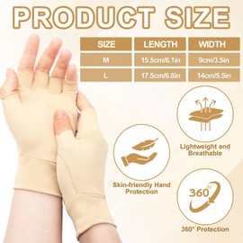 Yearntown 3 Pairs Elderly Skin Thin Protector Gloves Tone Fingerless Gloves Bruise Abrasion Protective to Cover Bruising(6.1"x3.54")
