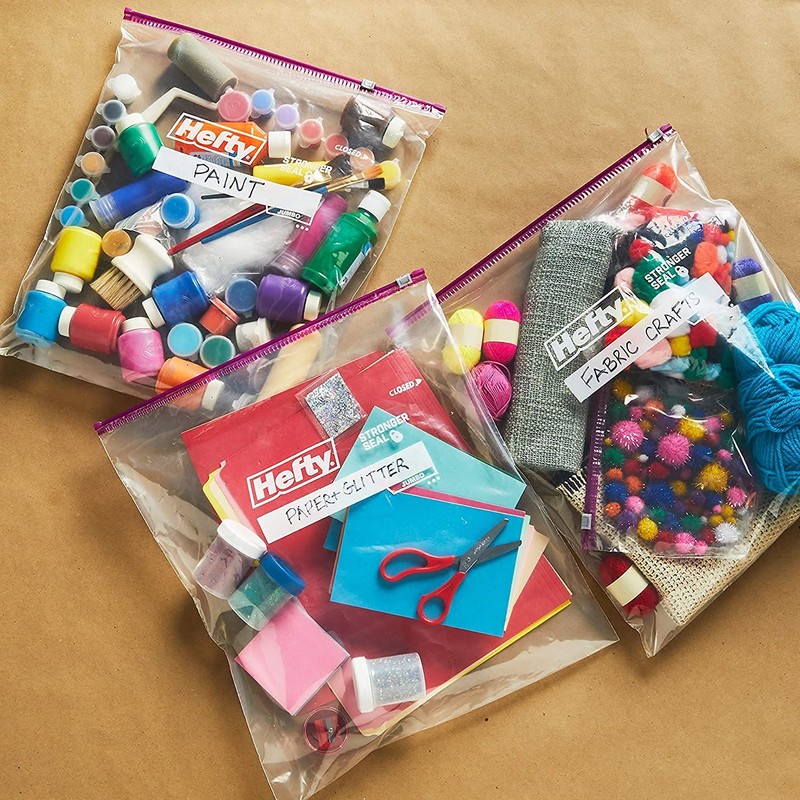 Hefty Jumbo Slider Bags 15 ct - Reusable Plastic Storage