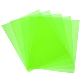 sourcing map 5 Pcs Colored Plastic Sheets, A4 Transparent Amber Film Color Correction Gel Light Filter Waterproof 11.7 x 8.3" Sheet for DIY Crafts,LED Lighting,Photo (Green)