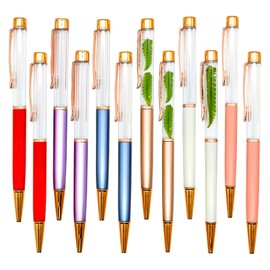 Lopenle 30PCS Empty Tube DIY Pens Stylus Floating Pens Classic Business Pens Black Ink Ballpoint Pens For School Office Accessories