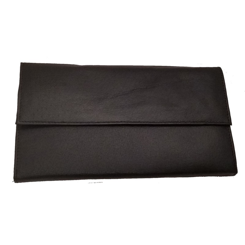 Genuine Black Leather 3 Piece Travel Set - Includes Passport