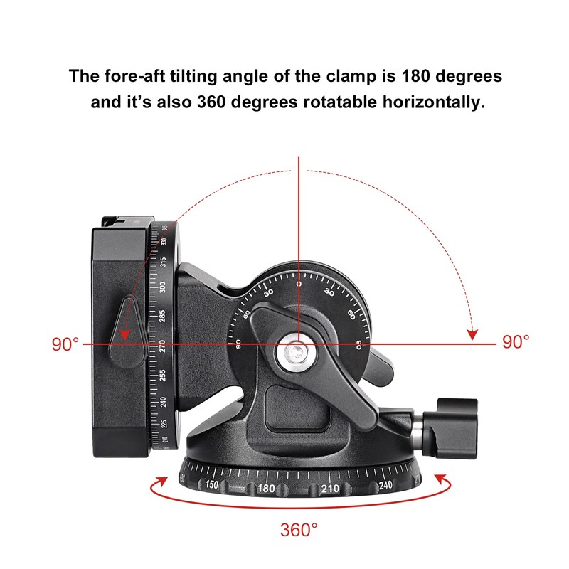 SUNWAYFOTO DT-03R Two-Way Tilting Head for Monopod and Tripod with