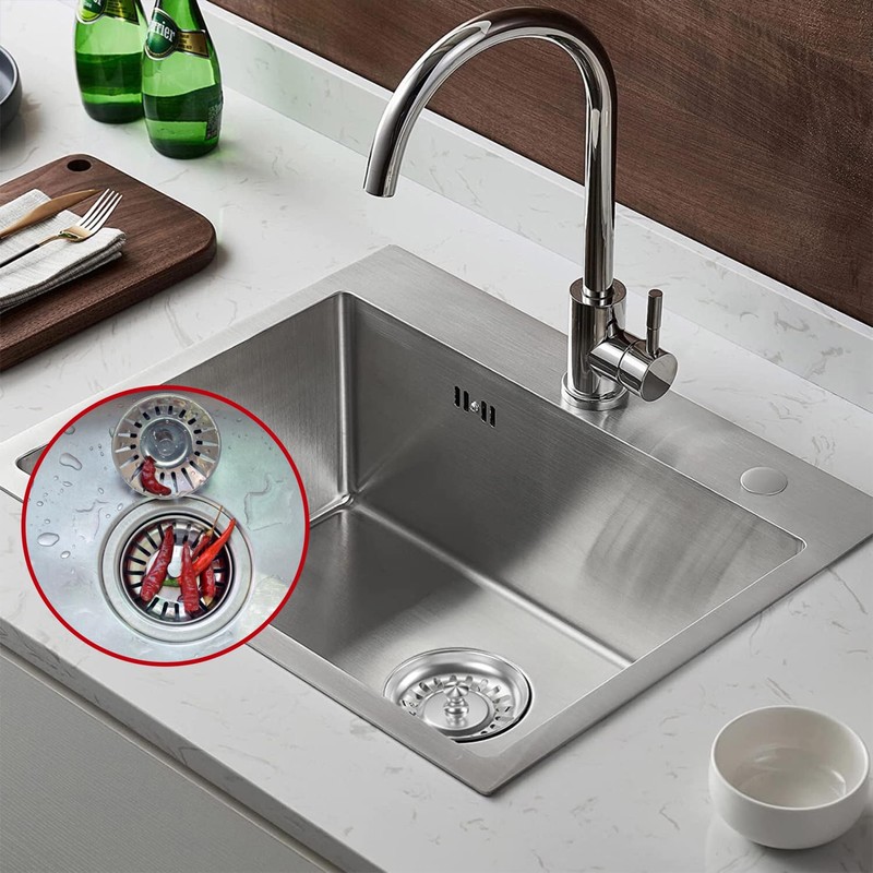 YOXITIXOT Kitchen Sink Plug and Strainer, Stainless Steel Sink Plug