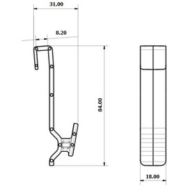 SOMA Shower Cubicle Hooks Transparent 8 mm Set of 4 Made of High-Quality Plastic