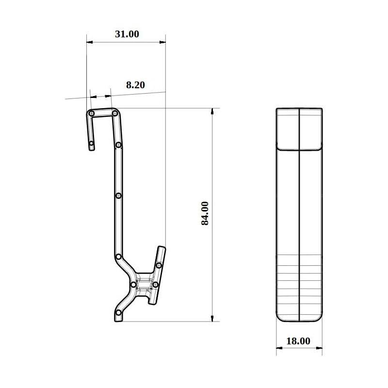 SOMA Shower Cubicle Hooks Transparent 8 mm Set of 4