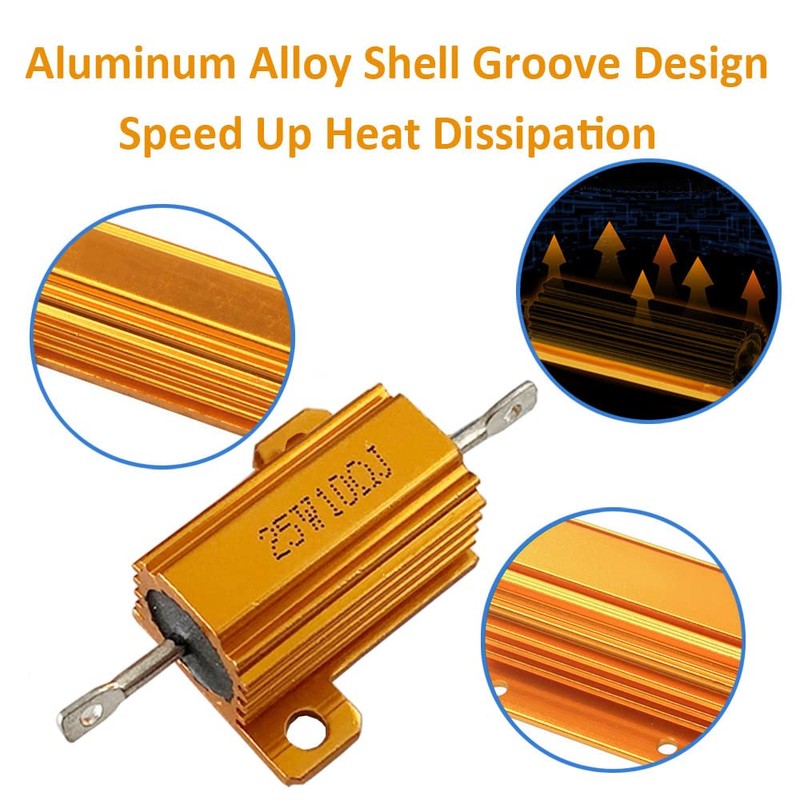 ETOPARS 2 Pcs 25W 20 Ohm 5% Aluminium Casing Wirewound