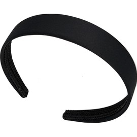 2.5cm (1") Matte Fabric Plastic Alice Band Hair Band Headband No Teeth for Women Girls by Glitz4Girlz (Black)