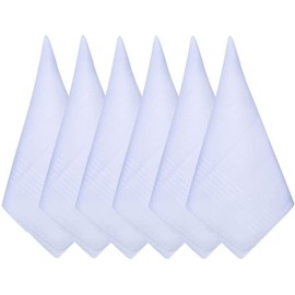Family Bedding 12 Pack Pure White Cotton Handkerchiefs Large Pocket Squares Hankies for Men