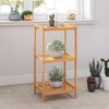 kinbor 3-Tier Bamboo Shelf Freestanding - Space-Saving Bathroom Standing Shelf