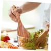 SHOWERORO 1 Set Wooden Salad Servers Spatula Fork Mixing Spoon