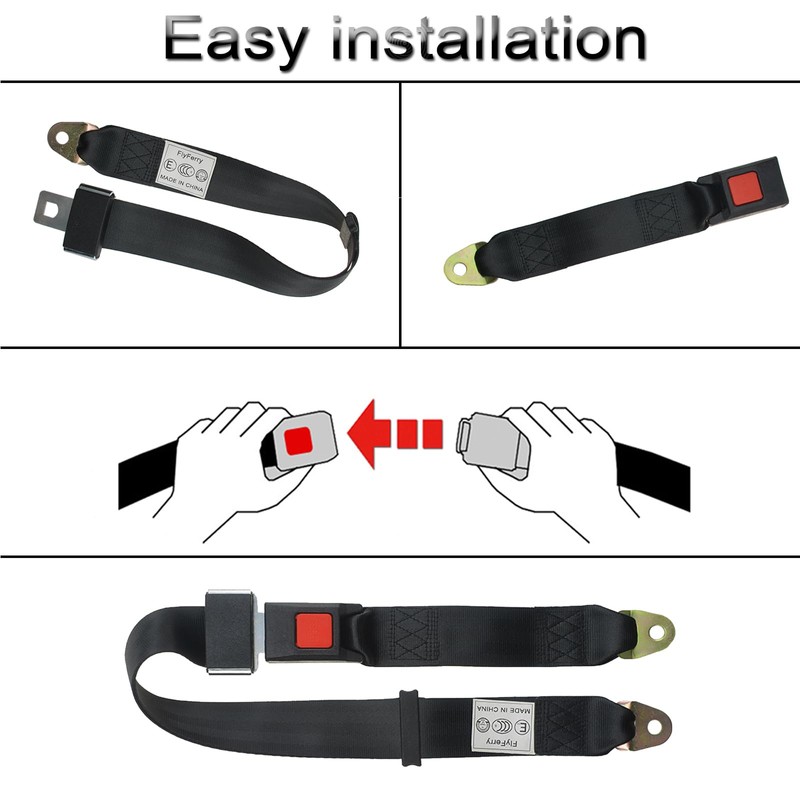 FlyFerry Universal Seatbelt 2 Points Adjustable Seat Belts for Golf