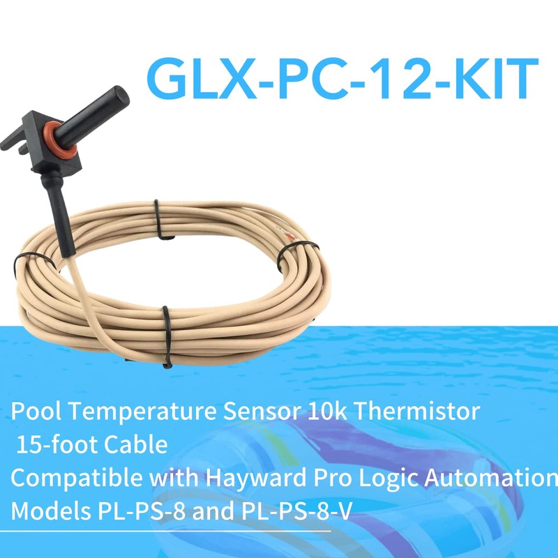 WMWUJ GLX-PC-12-KIT Pool Temperature Sensor Thermistor with 15 Feet Cable