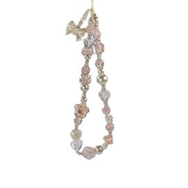 EZ PEACH Strap Smartphone Wrist Drop Prevention Cell Phone Hand Strap Girl Hanging Pendant Decoration Fall Prevention Colorful Beads, Ceramic, Created Pearl Pearl, Ruby, Ruby Synthetic Pearl