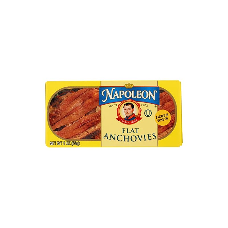 Napoleon Flat Anchovies, 2 Oz (Pack of 25)