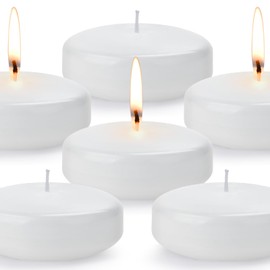 3 inch Floating Candles, 12/24/36/ Pack White/Gold/Red Floating Candle, Long Burning and Smokeless Candle for Wedding, Birthday, Pool, Holiday & Home Decoration Unscented (12PACK, White)