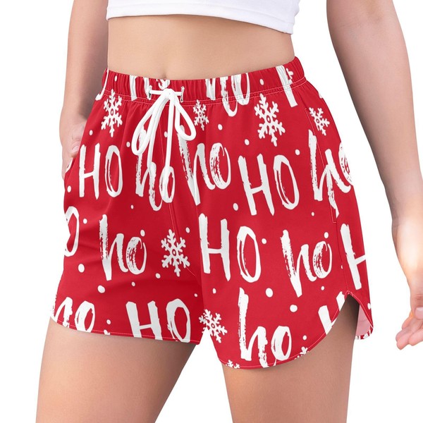Yasala Christmas Board Shorts for Women Xmas Ho Ho Ho