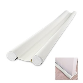 Gvolatee Door Draught Excluder with Double Seal 96 cm Door Seal Can Be Cut to Size Effective Against Draughts, Noise, Cold and Insects, Wind Stopper Draught Stopper Foam Cotton White