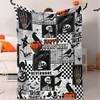 Halloween Black Gothic Throw Blanket Pumpkin Crow Festival Themed Blanket
