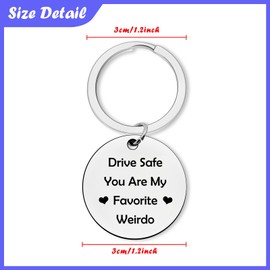 Drive Safe Keychain for Him Her Funny New Driver Gifts Valentines Day Key chain Gift for Trucker Husband Boyfriend Fathers Day Birthday Gifts from Wife Anniversary Jewelry for Couple