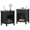 Semoic Nightstand with Charging Station and LED Lights, End Table