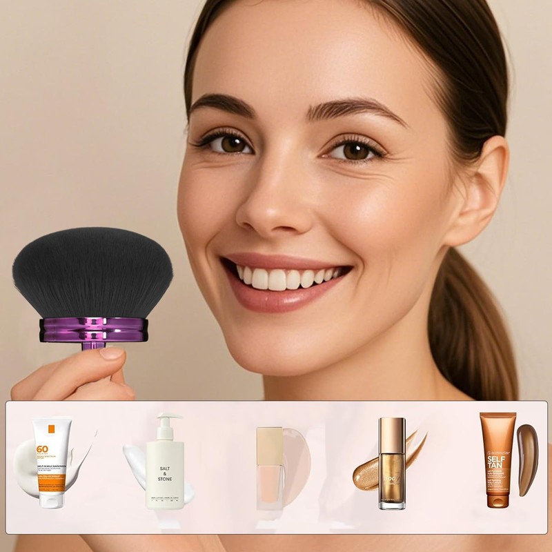 Self-tanning brush, extra purple powder brush, large, portable tanning body