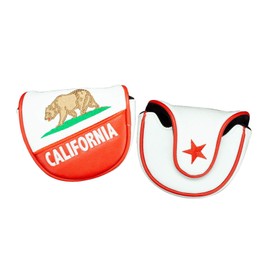 CMC Design Golf Mallet Head Cover - Custom California Bear Embroidered Golf Driver - Premium Faux Leather, Beautiful Design Elements & Soft Protective Lining – Great Fit for Any Mallet & Golfer