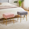 IBUYKE Rectangular Footrest Stool Ottoman, Makeup Vanity Stool Side Table,
