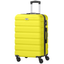AnyZip Luggage PC ABS Hardside Lightweight Suitcase with 4 Universal Wheels TSA Lock Checked-Medium 24 Inch Yellow