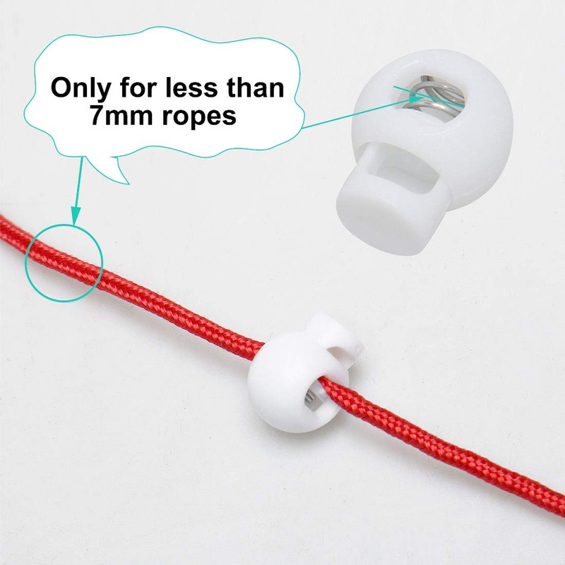 sourcing map 6pcs Plastic Cord Lock Stopper End Spring Stop