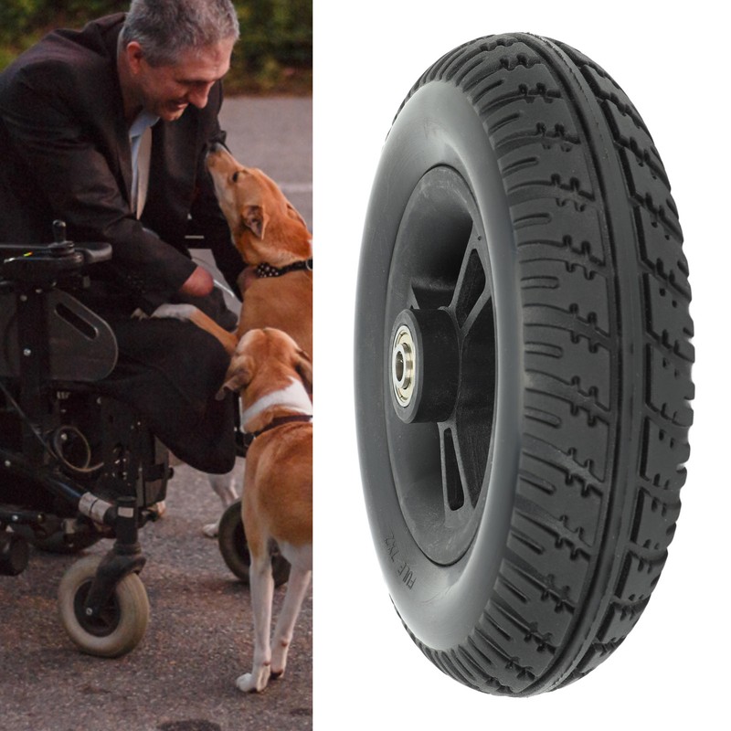 Wheelchair Wheel Replacement Non Slip Solid PU Strong Bearing Capacity