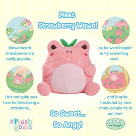 Cuddle Barn PlushGoals - Strawberry Wawa Super Soft Cute Kawaii Froggie Dressed As Fruit Collectible Stuffed Animal Plush Toy, 9 inches