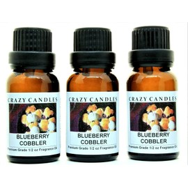 Crazy Candles Blueberry Cobbler 3 Bottles 1/2 FL Oz Each (15ml) Premium Grade Scented Fragrance Oil