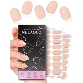 Nelaoco Nail Polish Strips – 32PCS Salon Quality Wraps, Long Lasting Gel Nail Stickers for Women (Light Sand)