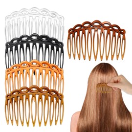 5pcs French Side Combs Hair Comb Clip Plastic Hair Side Combs Set Teeth Side Parting Comb Hair Comb Accessory Set Twisted Plastic Decorative Comb