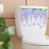 Hanging Plants Toilet Stickers Wisteria Flower Vine Bathroom Wall Sticker