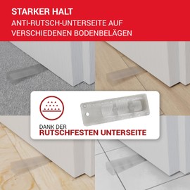 LouMaxx Door Wedge - Set of 3 Door Stopper Floor, Transparent - Non-Slip Rubber Door Wedge - High-Quality Door Stopper Wedge - Perfect for All Floors - Odourless Door Wedges Door Stopper Rubber