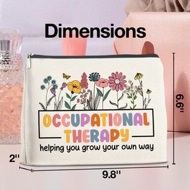 UPNEGE Makeup Bag Occupational Therapy Gifts for Women, OT Thank You Gifts, Occupational Therapy Helping You Grow Your Own Way Cosmetic Bag Zipper Makeup Pouch