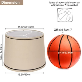 Drum Lampshades Set of 2, Medium Fabric Lamp shades for Table Lamps, Floor Lamps, Beige Linen Lamp shades 11.6" Top x 12.6" Bottom x 9.8" High Spider Fitter, Replacement Lampshades, Assembly Required