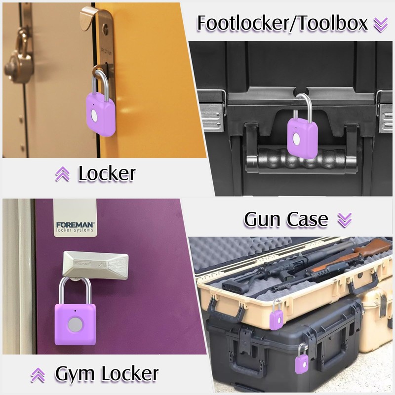 Pothunder Fingerprint Padlock, Smart Padlock, Locker Lock, Combination Fingerprint Lock