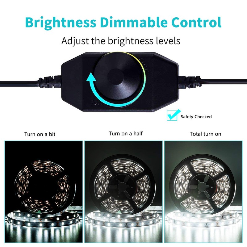 JUNWEN LED Dimmer Switch 12V Dimmable Strip Lights Brightness Controller