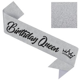 COCIDE Birthday Queen Sash for Women Birthday Decorations for Girls Happy Birthday Party Hair Accessories for Favors Glitter Sashes for Women Rose Gold 67"