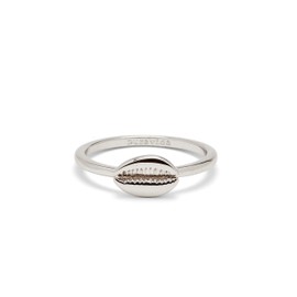 Pura Vida Silver-Plated Cowrie Ring - Brass Base Band - Size 5