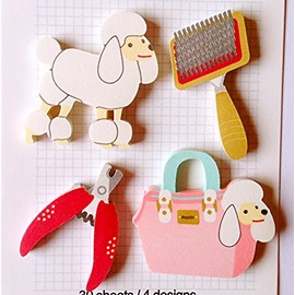 Novelty Fun Design Sticky Index Tabs Page Markers ~ 4 Designs ~ 30 Sheets per Design ~ Pets Beauty Salon