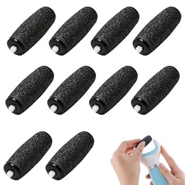 10 Pcs Foot File Replacement Rollers,Foot Roller for Scholl Velvet Smooth Replacement Roller Head, Extra Coarse Refill Rollers for Hard Skin Remover (Black)