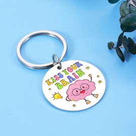 Back to School Supplies for Girls Boys First Day of Kindergarten First Day for School Gifts for Students Kiss Your Brain Keychain Funny Preschool Gifts for Son Daughter Back to School Stuff for Teens