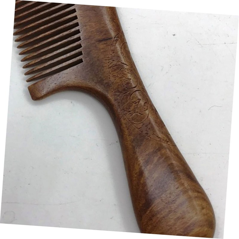 Healvian Wooden Hair Comb with Round Handle Durable Smooth Comb