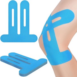 Mythya Cinta Kinesiologica para Rodilla 12 Piezas, Kinesiologia Profesional Resistente al Sudor y al Agua, Impermeable y Transpirable, Altamente elástico, Aliviar El Dolor de Rodillas, Azul