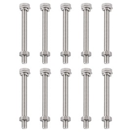 TA-VIGOR 10Pcs M6 x 65mm Hex Head Screws Bolts, Nuts, Flat & Lock Washers Kits, Fully Thread Hexagon Bolts, High Tensile Cap Screws for Metal Work, Automotive Machinery, Bike Motorcycles Repair