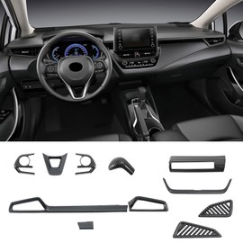 Steering Wheel Trim Cover for Toyota Corolla 2020-2025 Fit for Corolla Hatchback 2019-2025 Center Console AC Vent Panel Trim Gear Shift Knob Cover Interior Trim Kit Carbon Fiber Pattern ABS