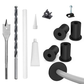 Starlink Cable Routing kit for 3/4inch Wall Hole,4PCS starlink Wall Grommets Accessories for Cables Pass Through mounting kit Including 3/4” Spade Drill bit,Wall Wires cilps and Cable Routing Tool